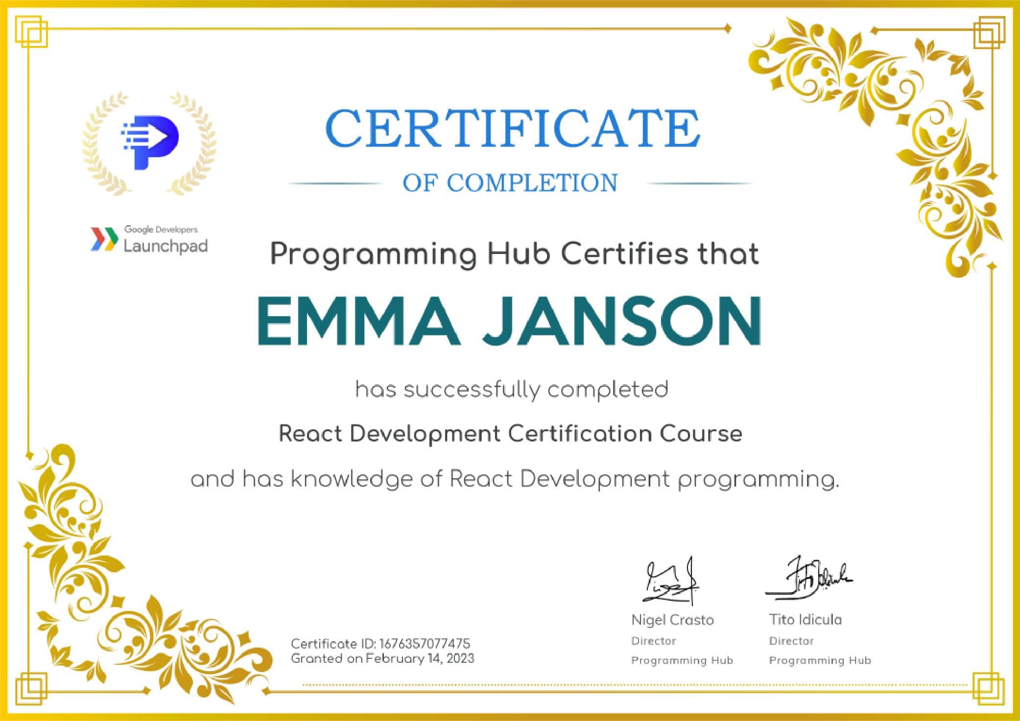 React Cert